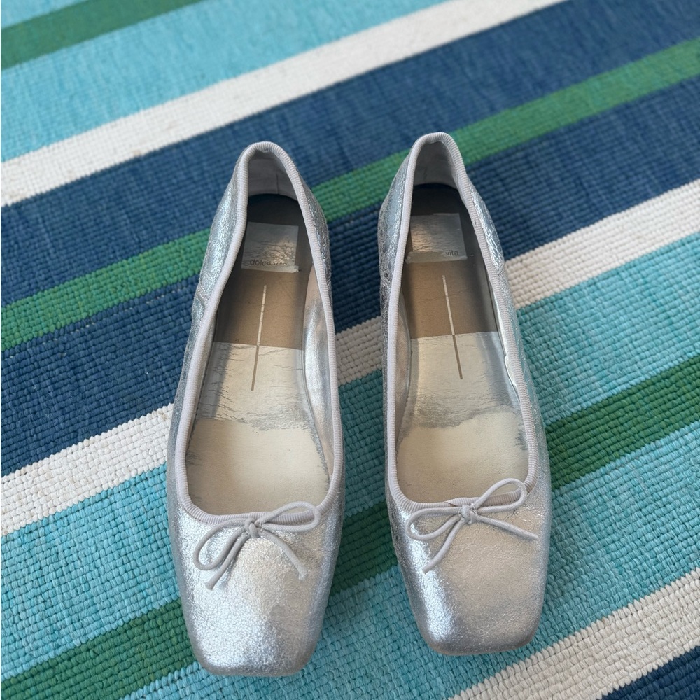Dolce Vita Shimmering Silver Flats